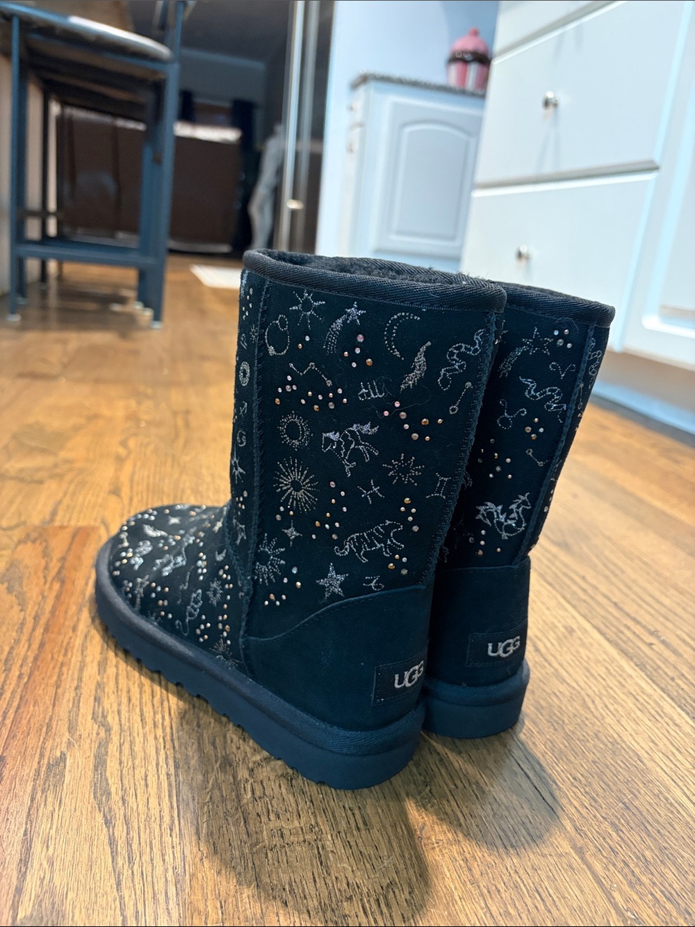 NWOT UGG Black Zodiac Embellished Short Boots